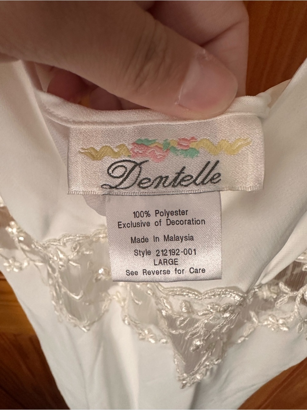 Vintage Denette White Lace-Trim Slip Dress - Picture 9 of 16